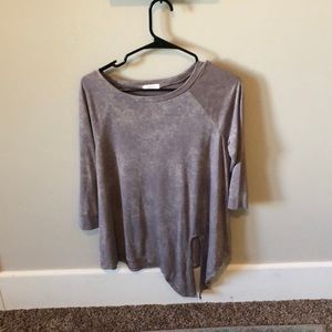 Purple faded quarter sleeved blouse